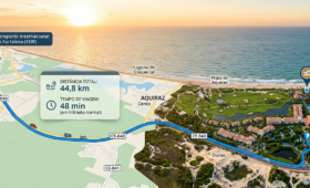 Qual a distância do Aeroporto de Fortaleza ao Dom Pedro Laguna?